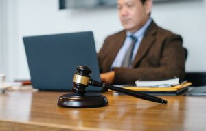 an attorney working at desk